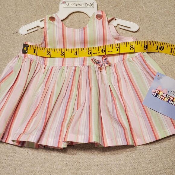 Middleton Reborn Pink Multi Striped Doll Dress - Picture 6 of 9